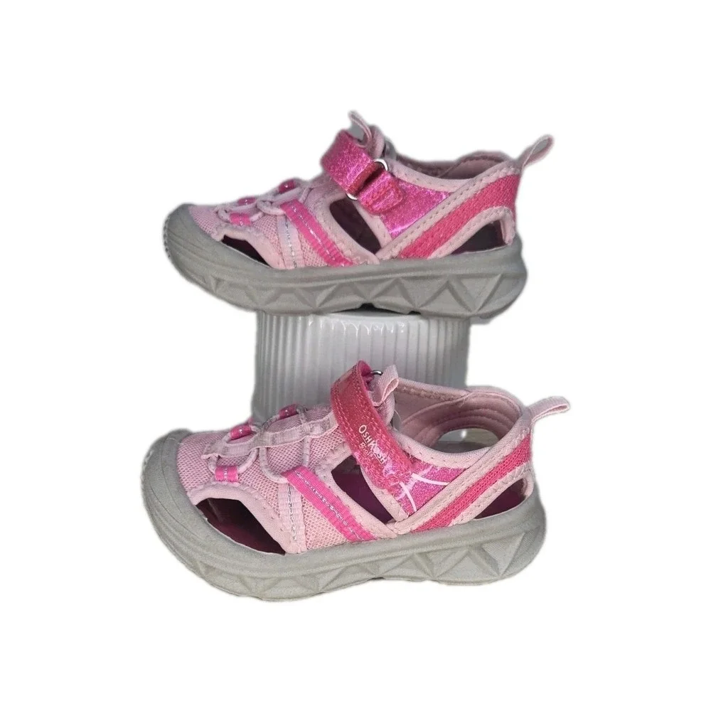 Oshkosh Toddler Girls Spring Summer Pink Play Sandals Size 7 Toddler.